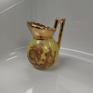 Vintage Gold and Yellow Mini Decorative Pitcher
